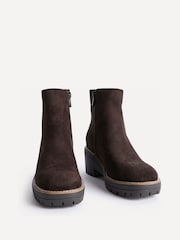 Linzi Brown Suede Rival Wedge Heel Ankle Boots - Image 3 of 5