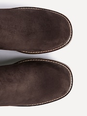 Linzi Brown Suede Rival Wedge Heel Ankle Boots - Image 4 of 5
