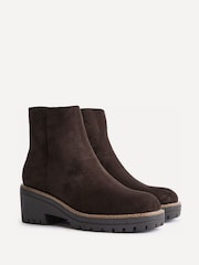 Linzi Brown Suede Rival Wedge Heel Ankle Boots - Image 5 of 5