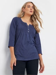 Long Tall Sally Blue Henley Top - Image 1 of 4