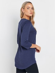 Long Tall Sally Blue Henley Top - Image 3 of 4