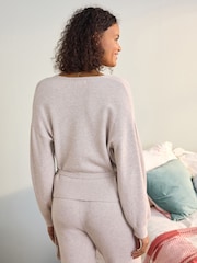 Laura Ashley Oatmeal Knit Wrap Top - Image 4 of 6