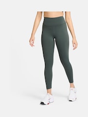 Nike Dark Green One High-Waisted 7/8 Leggings - Image 1 of 3