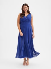 Scarlett & Jo Blue Nancy Marilyn Mesh Maxi Dress - Image 1 of 6