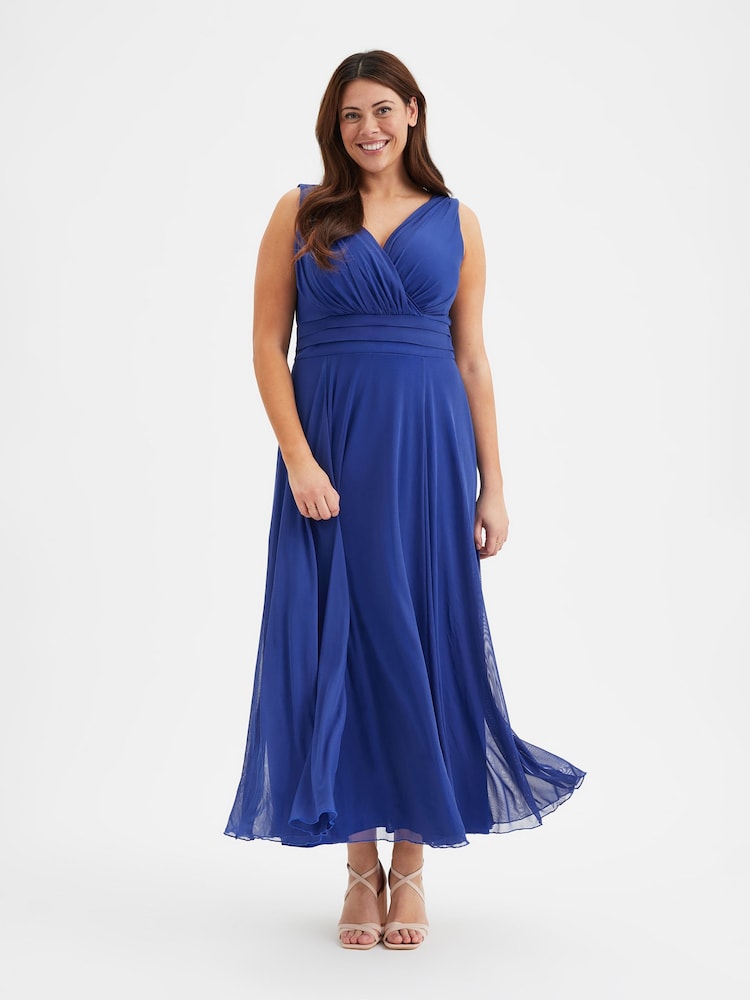 Scarlett & Jo Blue Nancy Marilyn Mesh Maxi Dress - Image 1 of 6