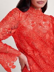 Monsoon Orange Lila Lace Tunic Dress - Image 3 of 6