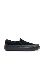 HUGO Suede Slip-on Shoes With Signature Slogan - Image 1 of 5