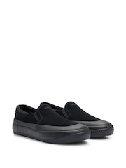 HUGO Suede Slip-on Shoes With Signature Slogan - Image 2 of 5