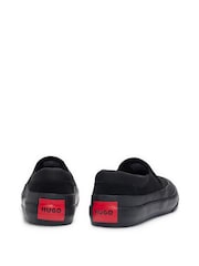 HUGO Suede Slip-on Shoes With Signature Slogan - Image 3 of 5
