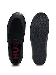 HUGO Suede Slip-on Shoes With Signature Slogan - Image 4 of 5