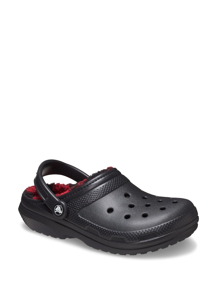 Crocs Red Classic Faux Fur Lined Clogs - Image 3 of 6