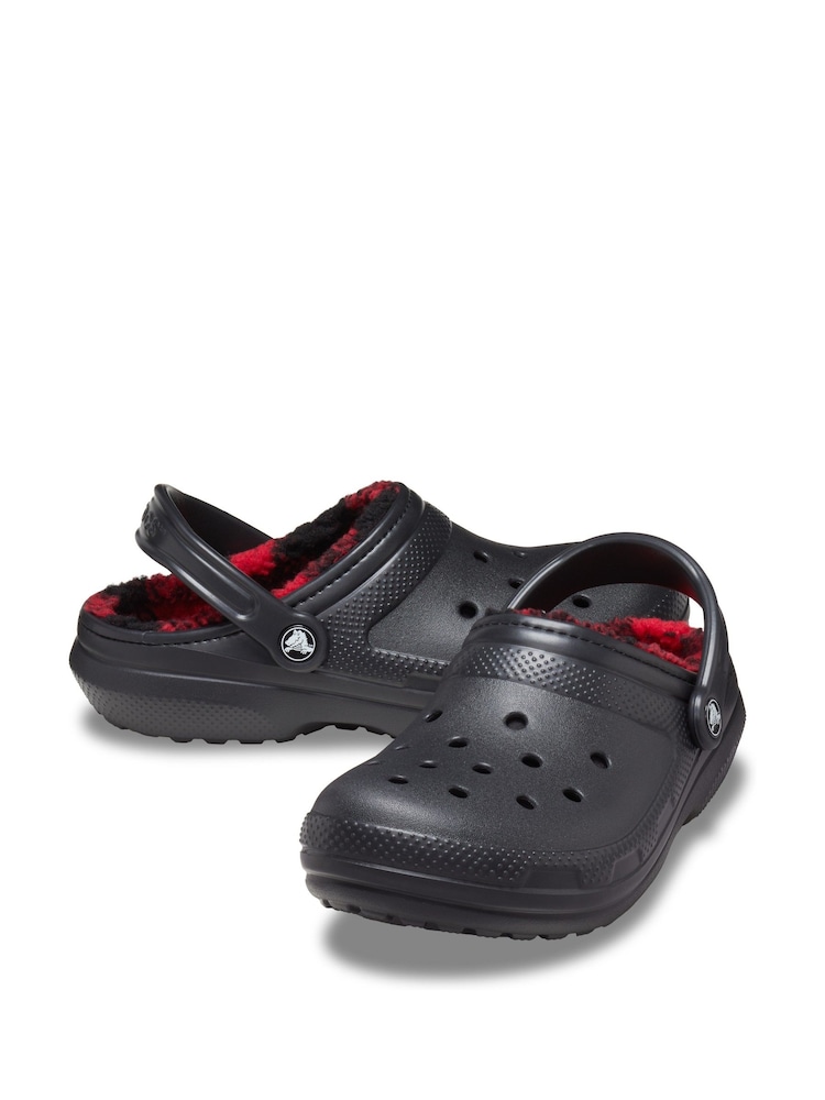 Crocs Red Classic Faux Fur Lined Clogs - Image 4 of 6