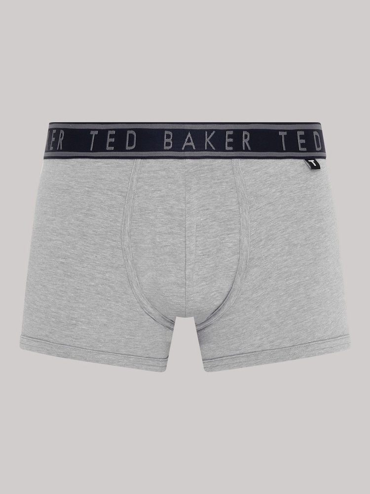 Ted Baker Blue Cotton Trunks 3 Pack - Image 2 of 6