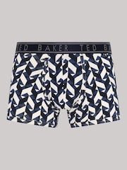 Ted Baker Blue Cotton Trunks 3 Pack - Image 3 of 6