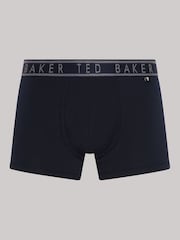 Ted Baker Blue Cotton Trunks 3 Pack - Image 4 of 6