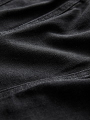 Schwarz - Corsagen-Top mit Nähten aus Denim - Bild 7 von 7