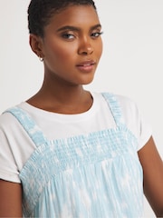 JD Williams Blue Printed Tie Waist Apron Dress - Image 3 of 3