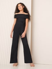 Lipsy Black Teen Bardot Jumpsuit  (9-16yrs) - Image 4 of 4