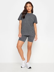 PixieGirl Petite Grey Acid Wash T-Shirt Shorts Set - Image 2 of 5