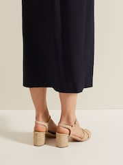Phase Eight Natural Raffia Block Heels - Image 2 of 7