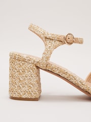 Phase Eight Natural Raffia Block Heels - Image 5 of 7