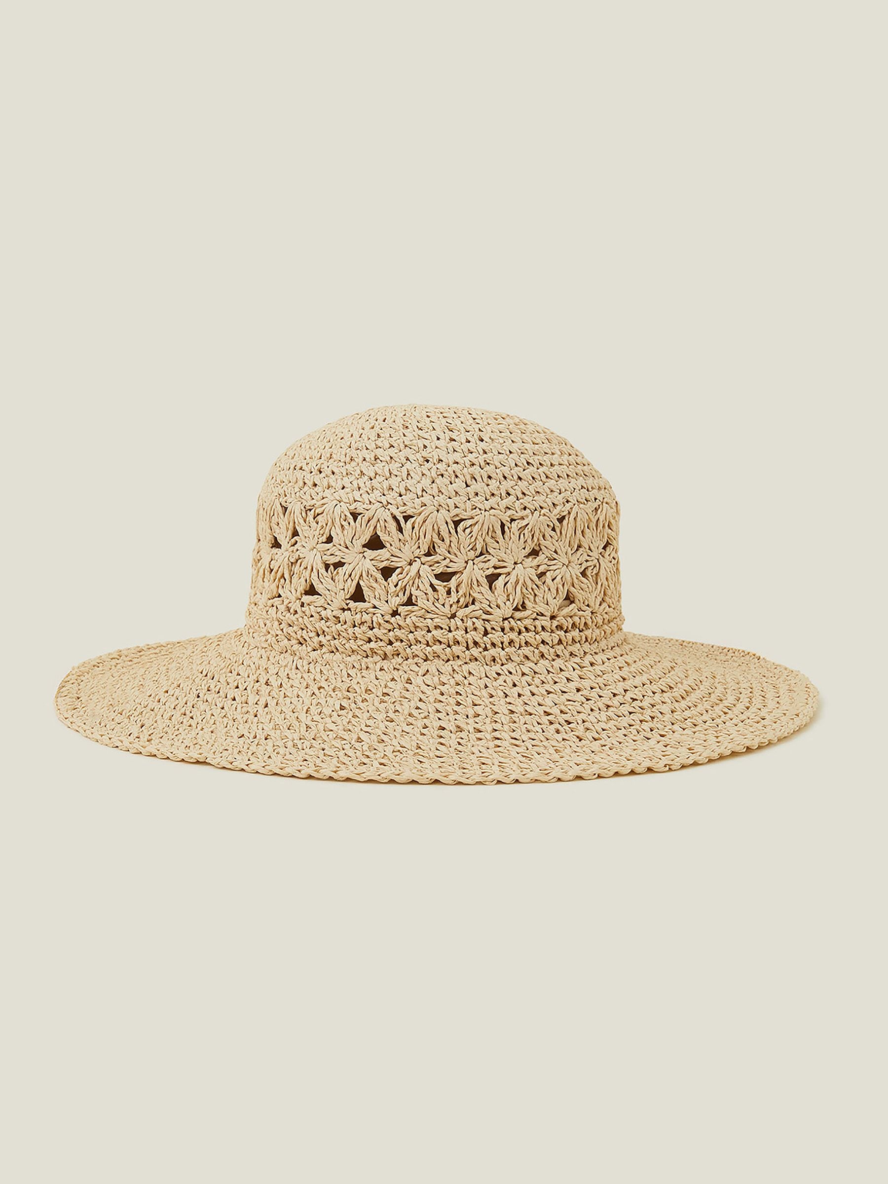 Buy Accessorize Natural Loose Weave Floppy Hat from the Next UK