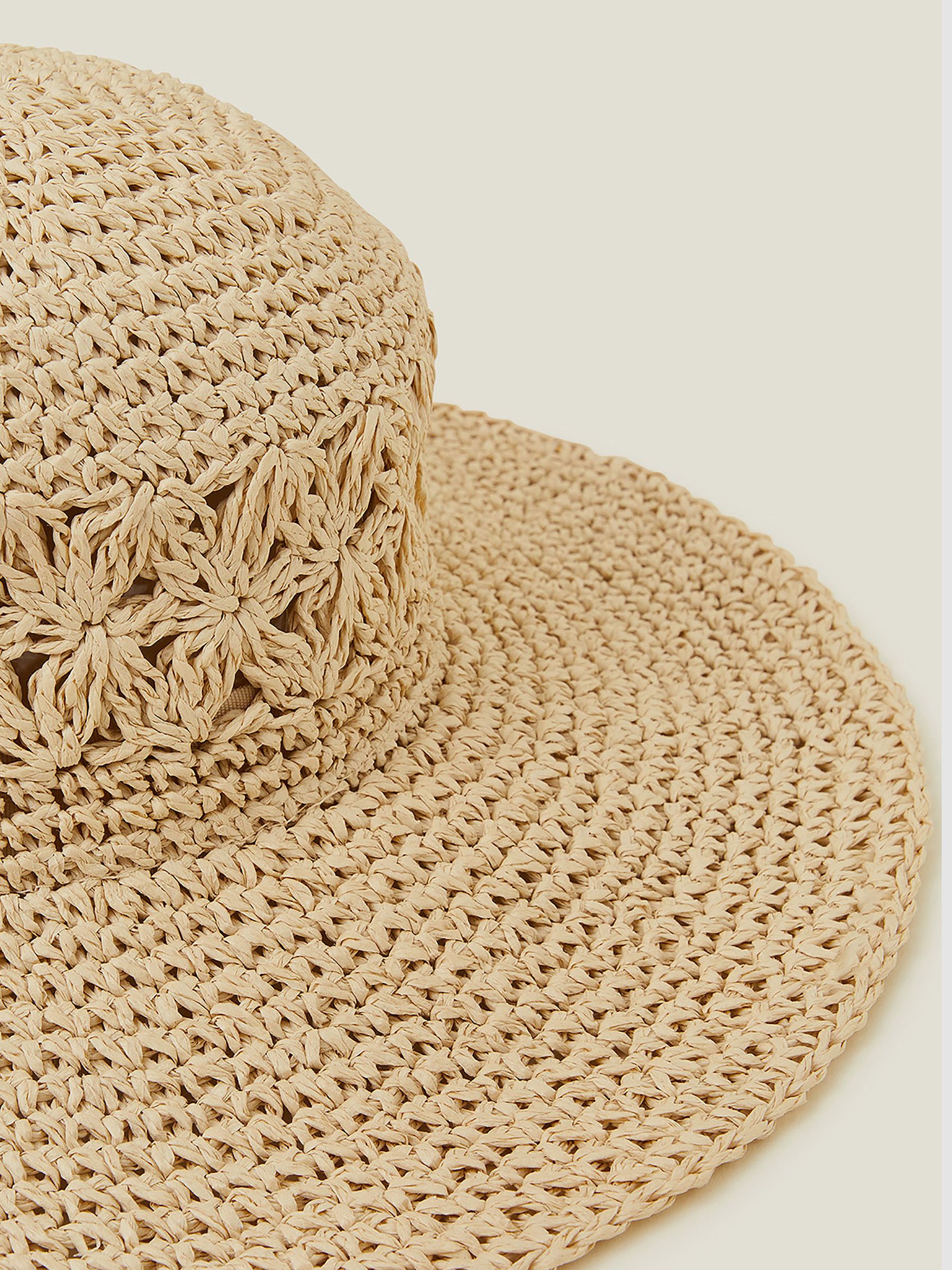 Buy Accessorize Natural Loose Weave Floppy Hat from the Next UK