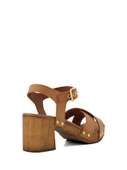 Dune London Natural Cross Strap Heeled Judies Sandals - Image 5 of 6