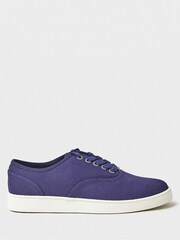 Crew Clothing Blue Canvas Lace Up Trainers - Image 2 of 4