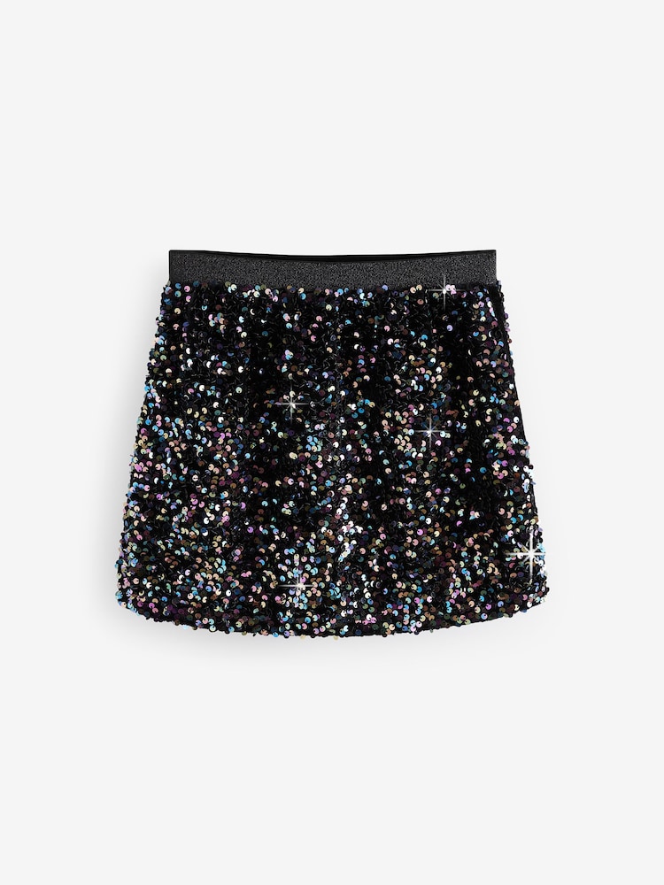 Black/Purple Sequin Skirt (3-16yrs) - Image 1 of 5