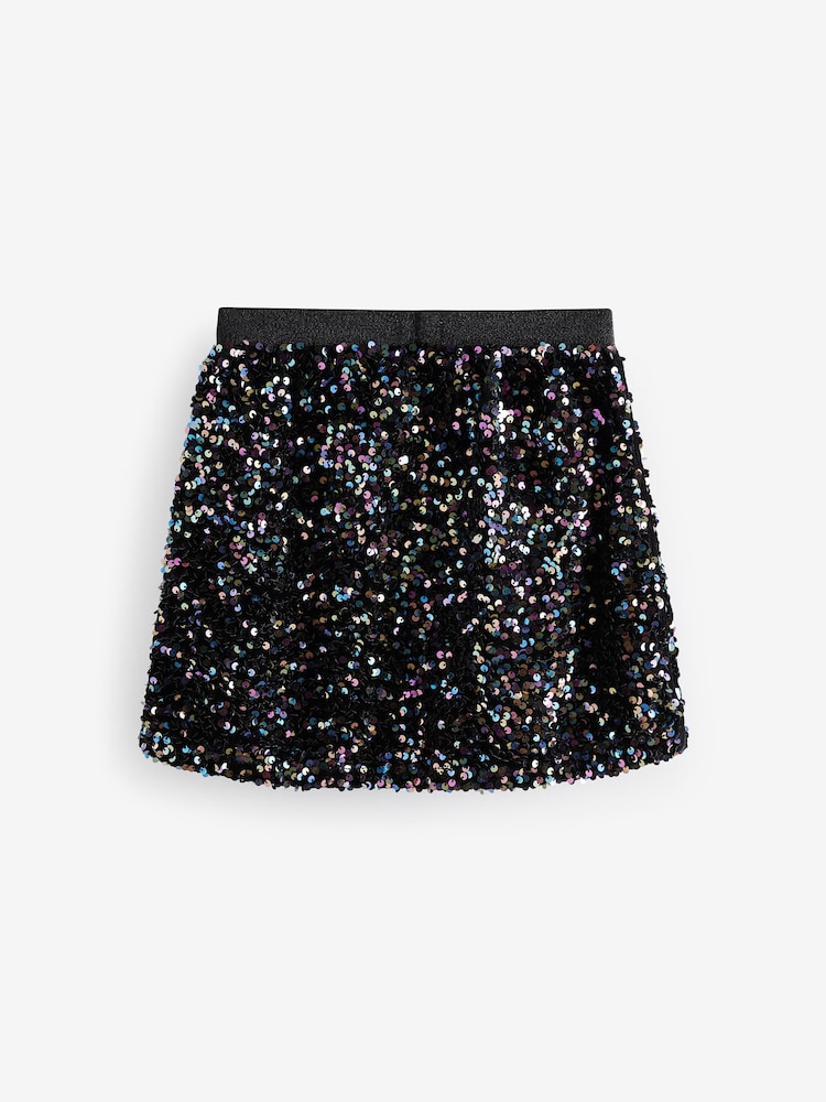 Black/Purple Sequin Skirt (3-16yrs) - Image 2 of 5