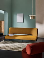MADE.COM Ochre Yellow Pax Boucle Knox 2 Seater Sofa Bed - Image 1 of 7