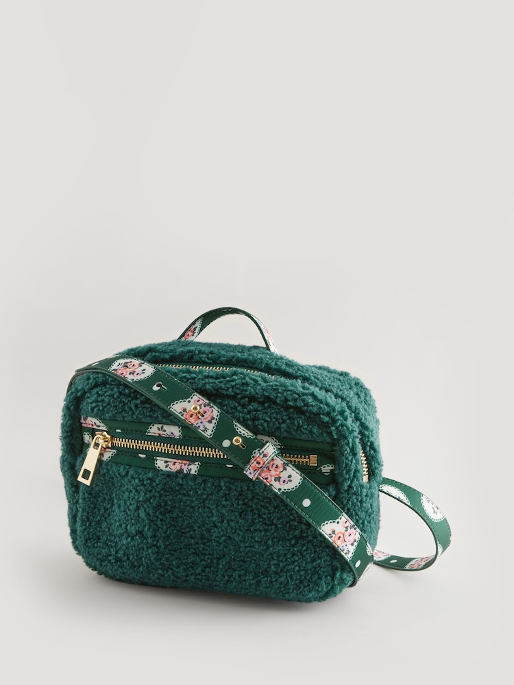 Cath Kidston Navy Borg Cross-Body Bag - Image 1 of 6