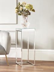 Pacific Mirrored Glass and Silver Square Side Table - Image 1 of 5