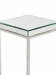 Pacific Mirrored Glass and Silver Square Side Table - Image 4 of 5