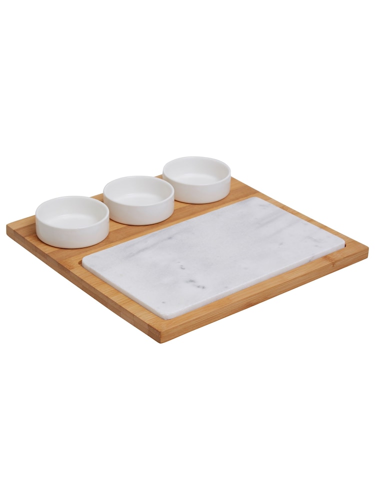 Maison by Premier 5 Piece White Marble And Ceramic Serving Board - Image 2 of 5