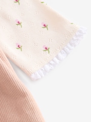 Бежевый Вышитый - Вельветовый сарафан из 100% хлопка с колготками Cath Kidston - Изображение 11 из 13
