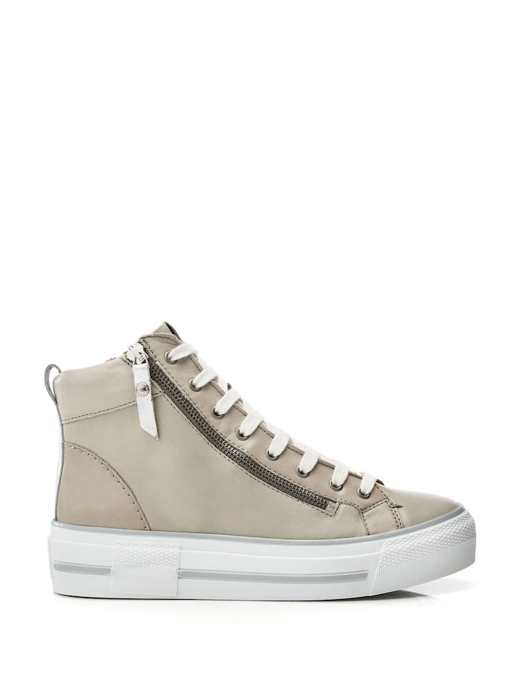 Темно-синий - Moda in Pelle Annaken High Top Chunky Lace-Up Leather Trainers - Image 1 of 4