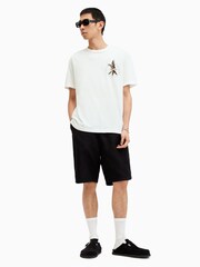All Saints White Fret Short Sleeve Crew T-Shirt - Image 3 of 6