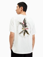 All Saints White Fret Short Sleeve Crew T-Shirt - Image 5 of 6