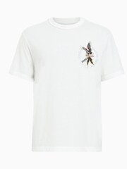 All Saints White Fret Short Sleeve Crew T-Shirt - Image 6 of 6