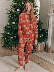 Red Matching Family Womens Christmas Reindeer Pyjamas - Image 1 of 10