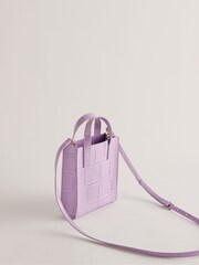 Ted Baker Purple Gatocon Croc Effect Mini Icon Bag - Image 4 of 6
