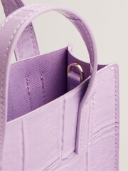 Ted Baker Purple Gatocon Croc Effect Mini Icon Bag - Image 5 of 6