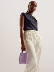 Ted Baker Purple Gatocon Croc Effect Mini Icon Bag - Image 6 of 6
