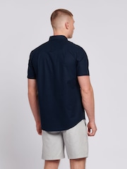 U.S. Polo Assn. Blue Mens Short Sleeve Oxford 100% Cotton Shirt - Image 4 of 6