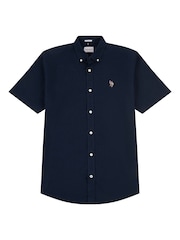 U.S. Polo Assn. Blue Mens Short Sleeve Oxford 100% Cotton Shirt - Image 5 of 6