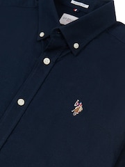 U.S. Polo Assn. Blue Mens Short Sleeve Oxford 100% Cotton Shirt - Image 6 of 6