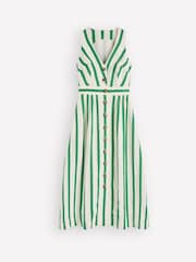Boden Cream Catherine Button Linen Dress - Image 5 of 5
