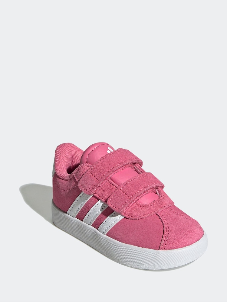 adidas Pink/White VL Court 3.0 Trainers - Image 2 of 9